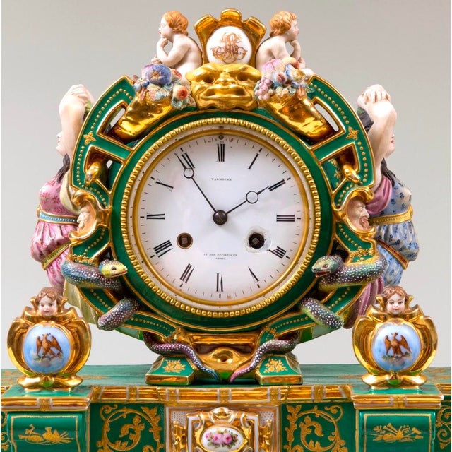 Early 19th Century French Paris Porcelain Green-Ground & Gilt Figural ...