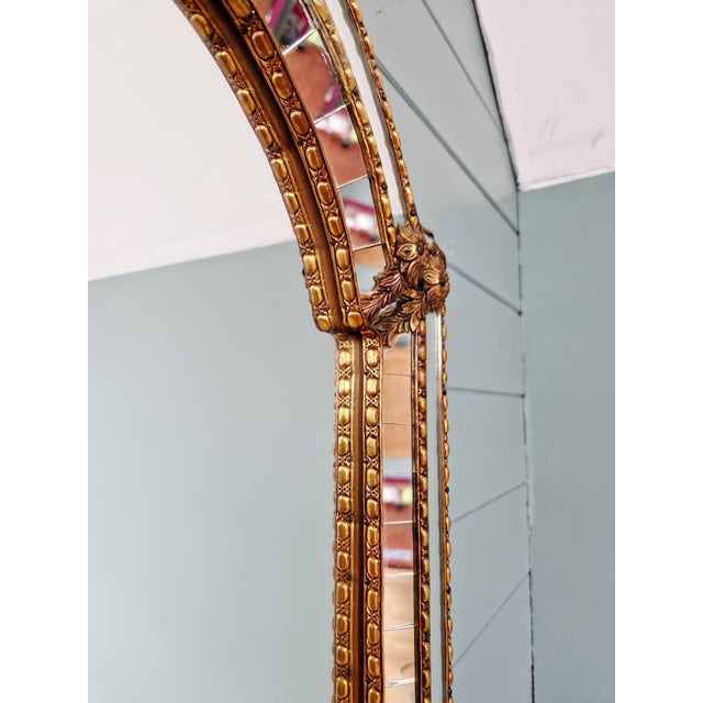 Large Hollywood Regency Mirror in Glass and Brass Mosaic, Spain, 1970 For Sale - Image 6 of 13