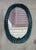 Blue Mid-Century Style Italian Oval Mirror in Murano Glass and Brass, 2000 For Sale - Image 8 of 11