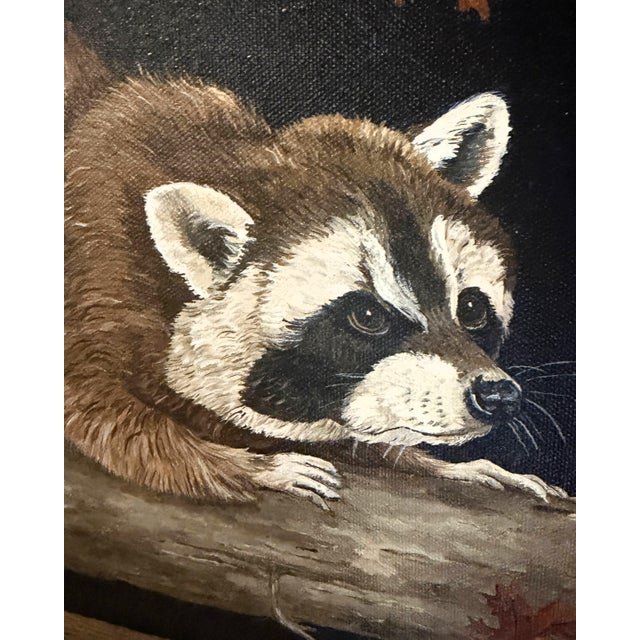 Original Wildlife Painting Pair by Patti Gilley – "Night Crawler" & "Peek-a-Boo" Raccoon Art For Sale - Image 16 of 18