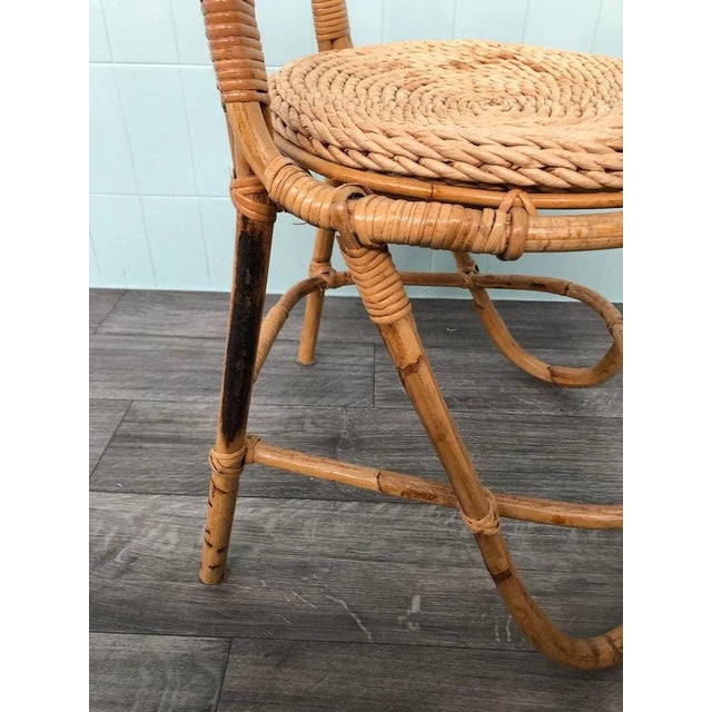 Bamboo and Rattan Chair, 1960s For Sale - Image 4 of 12