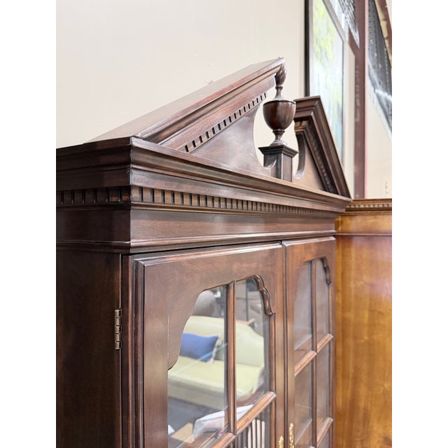 Statton Furniture Late 20th Century Statton Old Towne Cherry Secretary Bookcase With Broken Pediment For Sale - Image 4 of 11