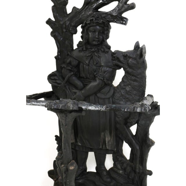 19th Century Cast Iron Red Riding Hood & the Wolf Porte Manteau or Hall Stand, 1890s For Sale - Image 14 of 15