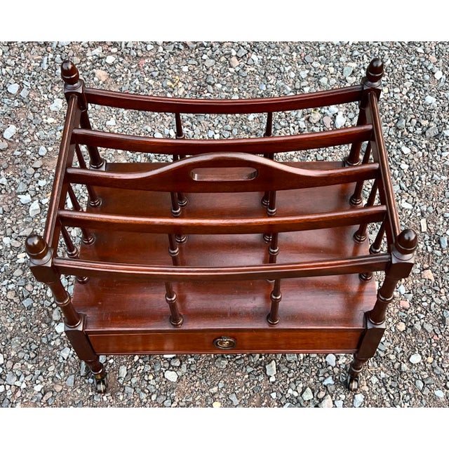 English Regency Style Mahogany Canterbury With Drawer For Sale - Image 9 of 9