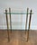 Neoclassical Brass side table with 2 glass shelves French work, Maison Jansen Circa 1940 For Sale - Image 3 of 12