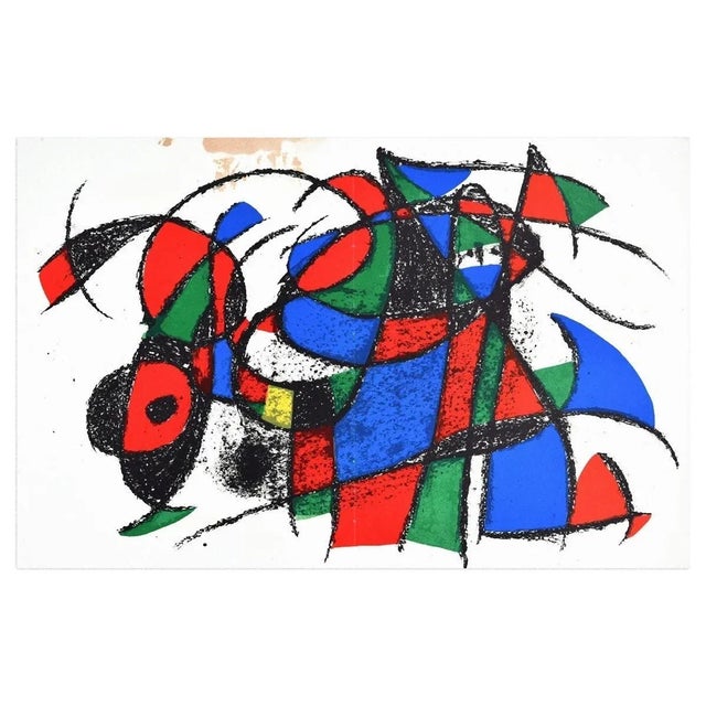 Mirò lithographe ii, no. Iv is a beautiful color lithograph on paper, realized in 1974 by joan miró for the second volume...