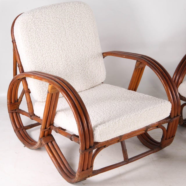 Pretzel Rattan Lounge Chairs, 1970s, Set of 2 For Sale - Image 4 of 14