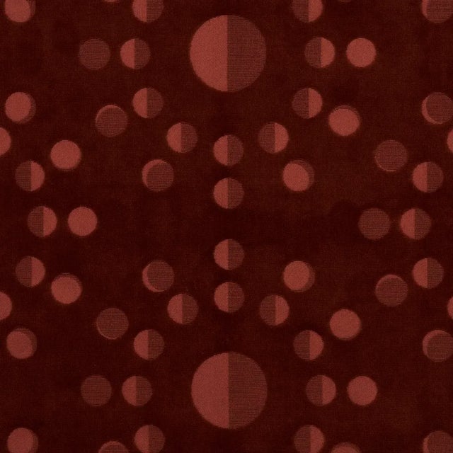 Schumacher Schumacher x Charlap Hyman & Herrero / Pilar Almon Moon Phase Velvet Fabric in Red For Sale - Image 4 of 4