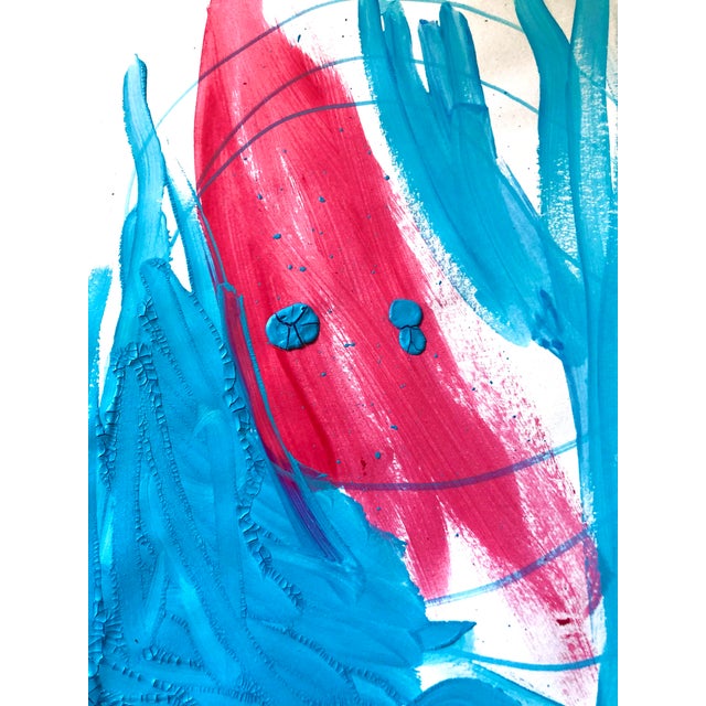 Paper Cassandra Auker Contemporary Painting Diptych on Paper “Turquoise and Coral” For Sale - Image 7 of 7