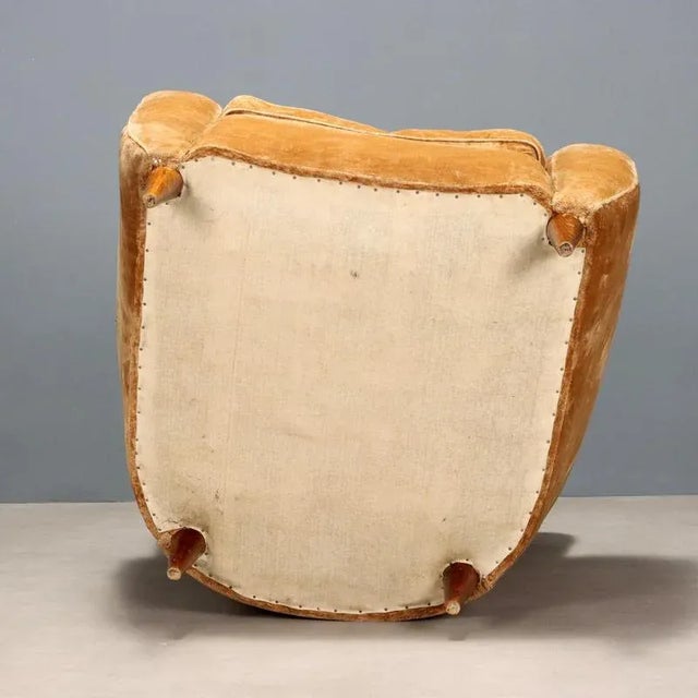 Wood Armchair with Padding, 1950s For Sale - Image 7 of 9