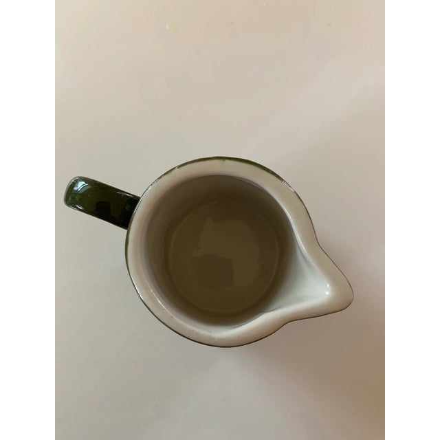 1960s Hall Pottery Creamer Forest Green For Sale - Image 4 of 9