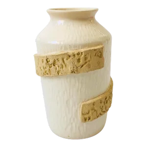 Wrapped White Studio Pottery Vase