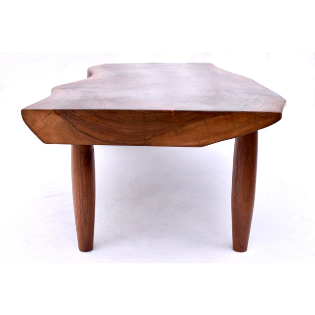 Sienna Handcrafted Black Walnut Cocktail Table After Phillip Lloyd Powell, 1950s For Sale - Image 8 of 13