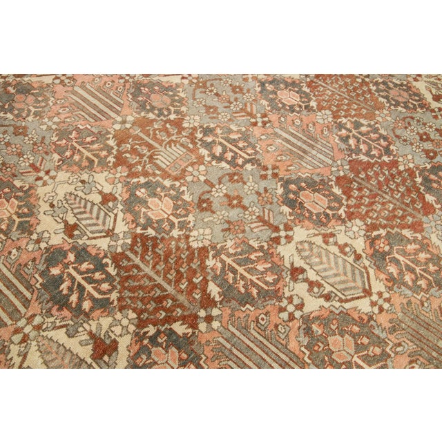 Textile Antique Multicolor Persian Bakhtiari Designed Wool Rug For Sale - Image 7 of 8