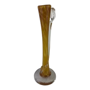 French Hand Blown Art Glass Stem Vase by Verrerie Et Compagnie