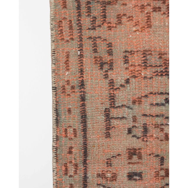 1970s Vintage Turkish Oushak Handmade Wool Cotton Orange Area Rug For Sale - Image 11 of 11