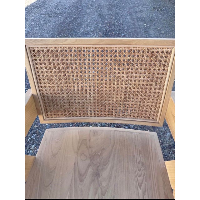 2020s Light Wood and Rattan Chair For Sale - Image 5 of 6
