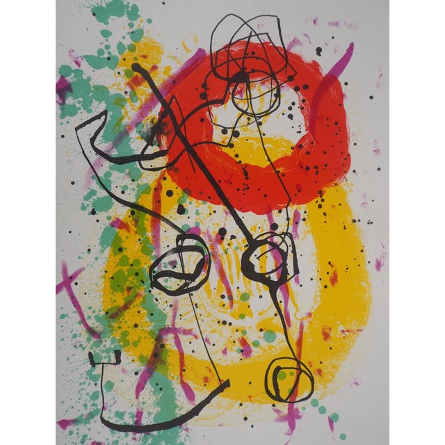 Joan Miró (1893-1983) Composition with Rings Original color lithograph On heavy paper, 24 x 31 cm (approx. 9 x 12 inches)...