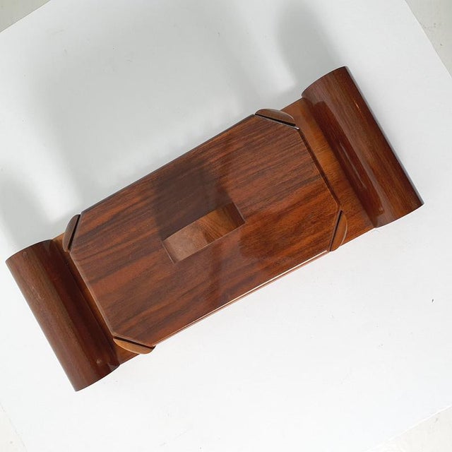 Art Deco Decorative Box in Walnut and Etched Glass, Italy, 1930 For Sale - Image 4 of 9