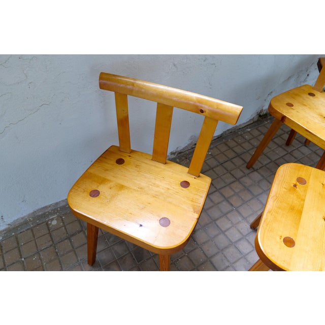 Vintage Swedish Pine Dining Chairs, Set of 4 For Sale - Image 13 of 16