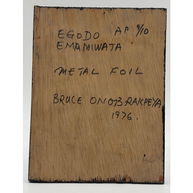 Wood Bruce Onobrakpeya, Egodo Emamiwata, 1976, Metal Relief For Sale - Image 7 of 8