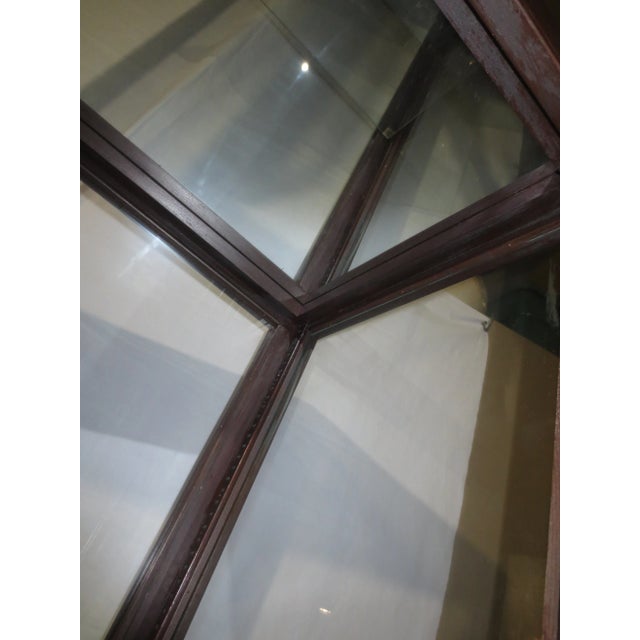 Wood Chinese Buddhist Display Glass Cabinet Vintage 1980s' For Sale - Image 7 of 12