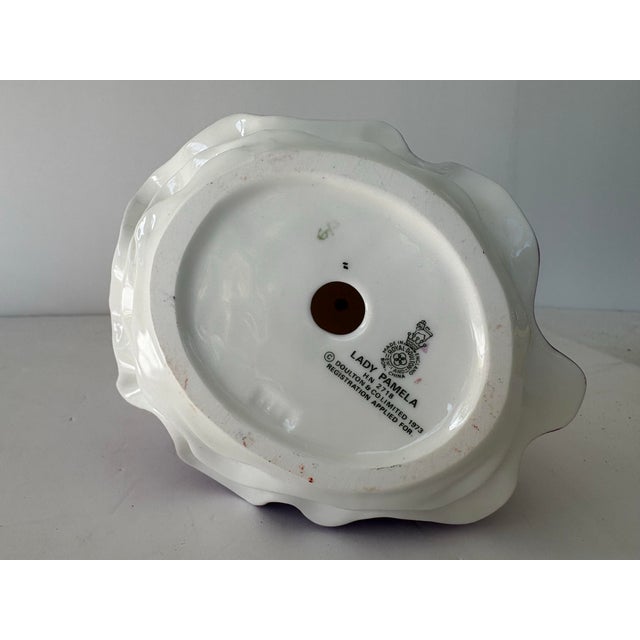 Royal Doulton England “Lady Pamela” Porcelain Figurine With Hand Mirror, 1973 For Sale In Orlando - Image 6 of 6