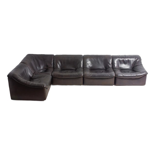Large DS-46 Modular Sofa with Chair from De Sede, 1970s, Set of 6 For Sale