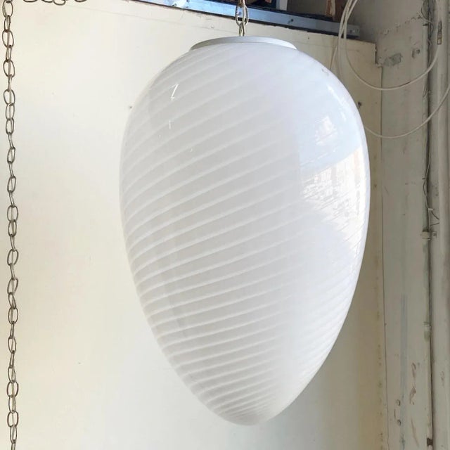 Vintage Murano Glass Hanging Egg Lamp For Sale - Image 11 of 11
