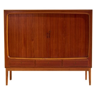 Teak and Beech Highboard, 1960s For Sale