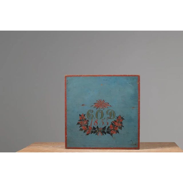Wood 19th-Century Swedish Blue Pine Box For Sale - Image 7 of 10