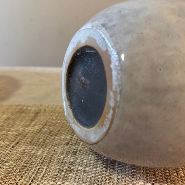 Glazed Gray Stoneware Pitcher For Sale - Image 4 of 4