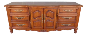 Thomasville Oak French Country Louis XV Style Dresser 78"w