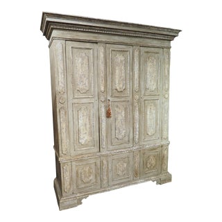 Italian Faux Finished Polychrome Armadio Cabinet For Sale
