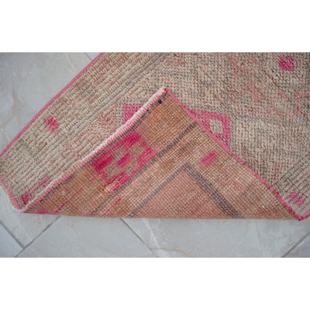 1970s Runner Rug Kurdish Turkish Hand-Knotted Narrow Hallway Decor Magenta 2x11 Ft Approx For Sale - Image 10 of 16