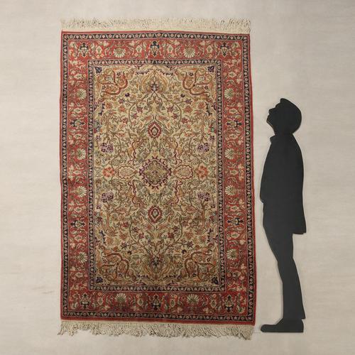 Tabriz rug in cotton and wool, large knot, hand-made. This piece is attributed to the mentioned designer/maker. It has no...