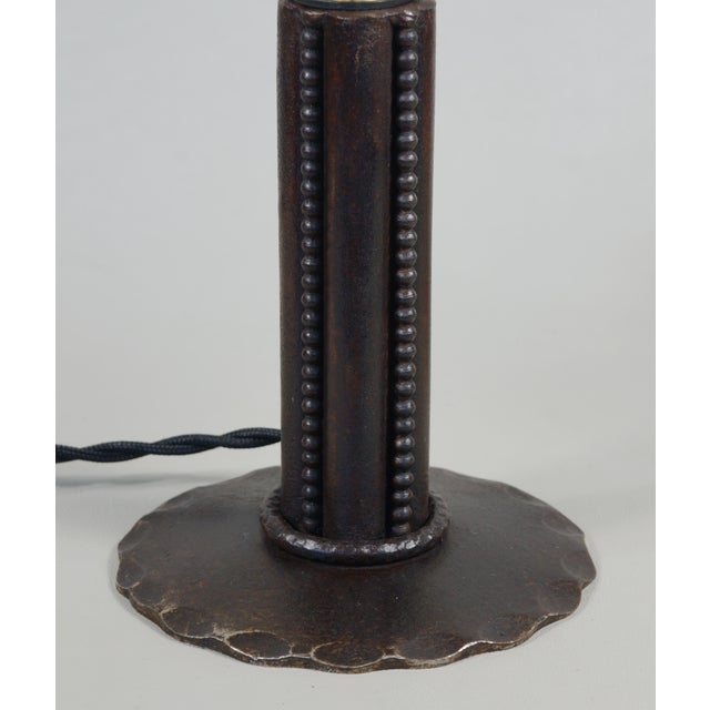 Metal French Art Deco Table Lamp by Marcel Vasseur & Daum 1920s France For Sale - Image 7 of 11