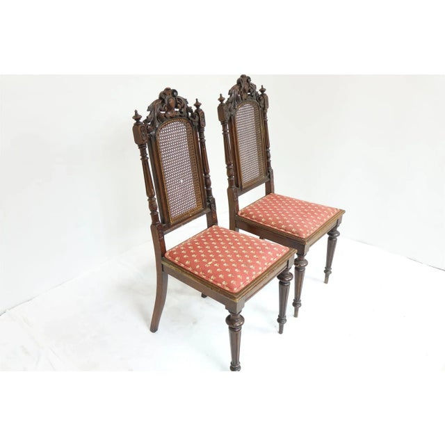 1940s Vintage Chairs With Elaborate Woodwork - a Pair For Sale - Image 10 of 11