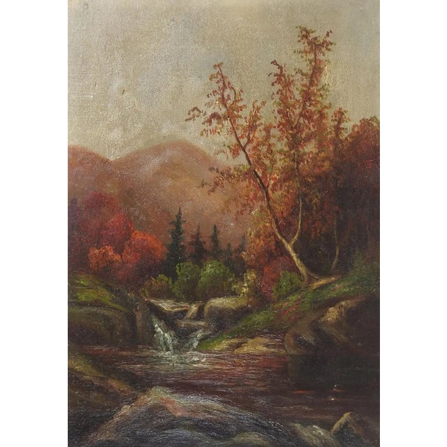 Antique Mountain River Landscape Painting For Sale In Seattle - Image 6 of 6