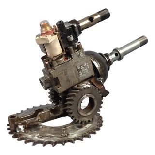 Cannon Sculpture in Iron Steel & Plastic by Simon Saronni For Sale