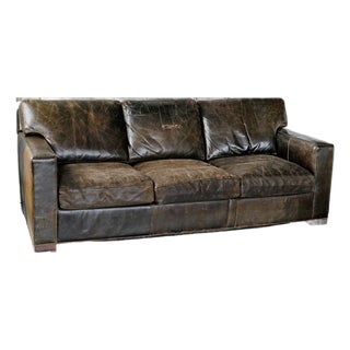 Late 20th Century Leather Sleeper Sofa - Crate and Barrel For Sale