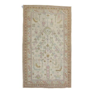 Antique 1920s Turkish Oushak Rug - 5'1" x 8'5" For Sale