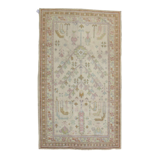 Antique 1920s Turkish Oushak Rug - 5'1" x 8'5" For Sale