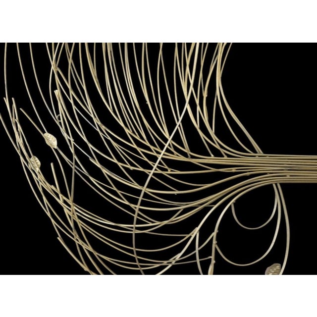 Gold Vintage Mid Century Modern Curtis Jere Style Metal Gold Windswept Willow Tree Wall Sculpture For Sale - Image 8 of 8