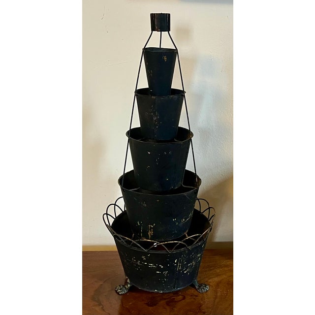 Antique 19th Century French Tole Graduated Six Tiered Tulipiere Flower Frog Centerpiece For Sale - Image 12 of 13
