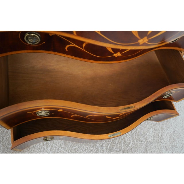 Baker Furniture Company Baker Colonial Williamsburg Mahogany Bow Front Chest For Sale - Image 4 of 18