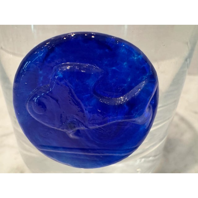 Set of Eleven Lowball Glasses With Applied Fish Medallions For Sale - Image 4 of 5