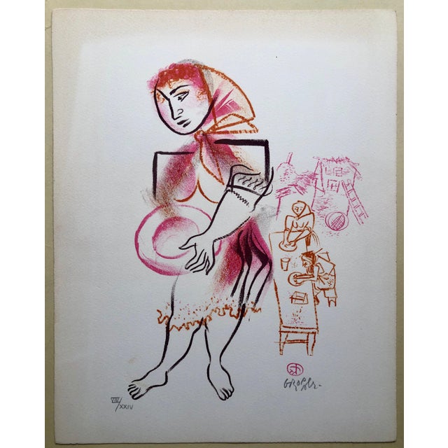 William Gropper, Women, Dishes, Shtetl Americana Judaica Lithograph WPA Social Realist Artist For Sale In Miami - Image 6 of 6
