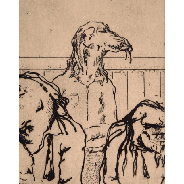 1970s "Conversations at the Bar" Figurative Animal Etching by Stephen Martin For Sale - Image 9 of 12
