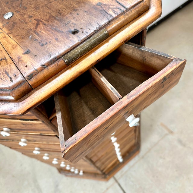 Wood Antique Revolving Hardware Bolt Cabinet For Sale - Image 7 of 10